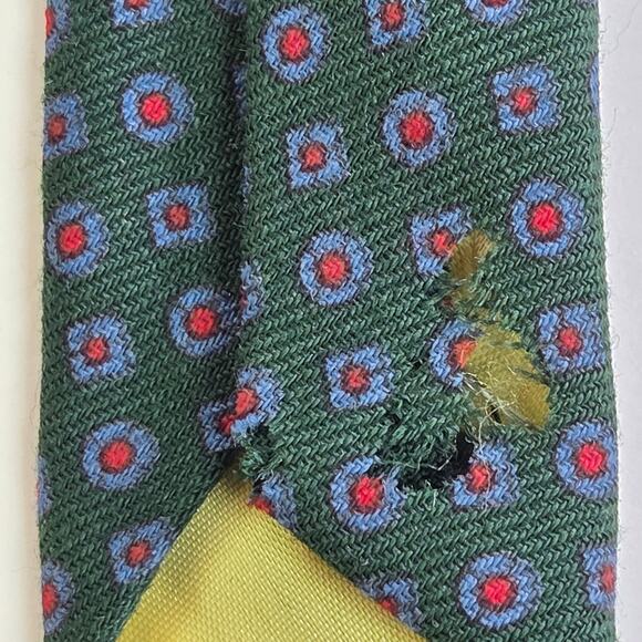 Vintage Reis Green Repp Stripe Tie for Dayton’s Northbriar Shop 4"x56.5" - Picture 9 of 10